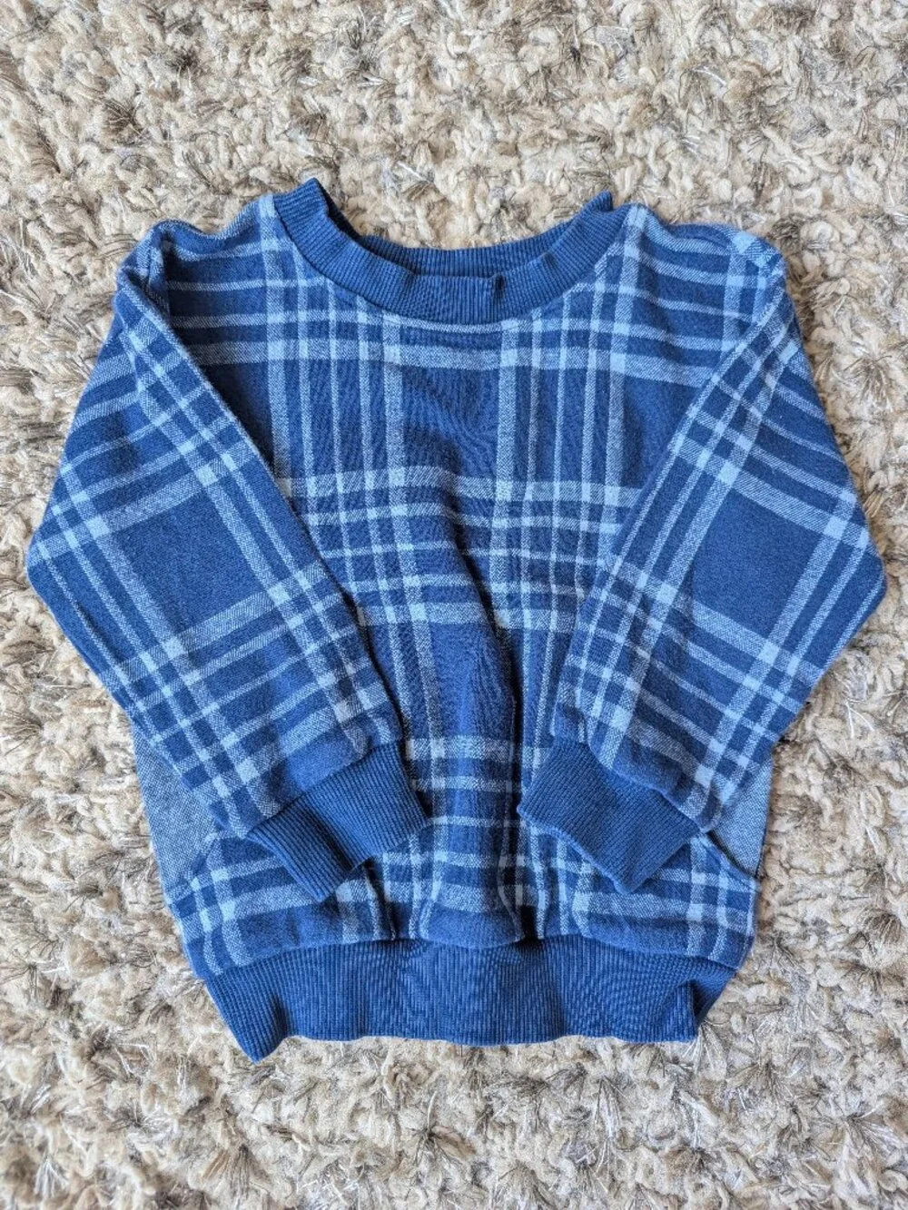 Hanna Andersson blue plaid pullover sweatshirt